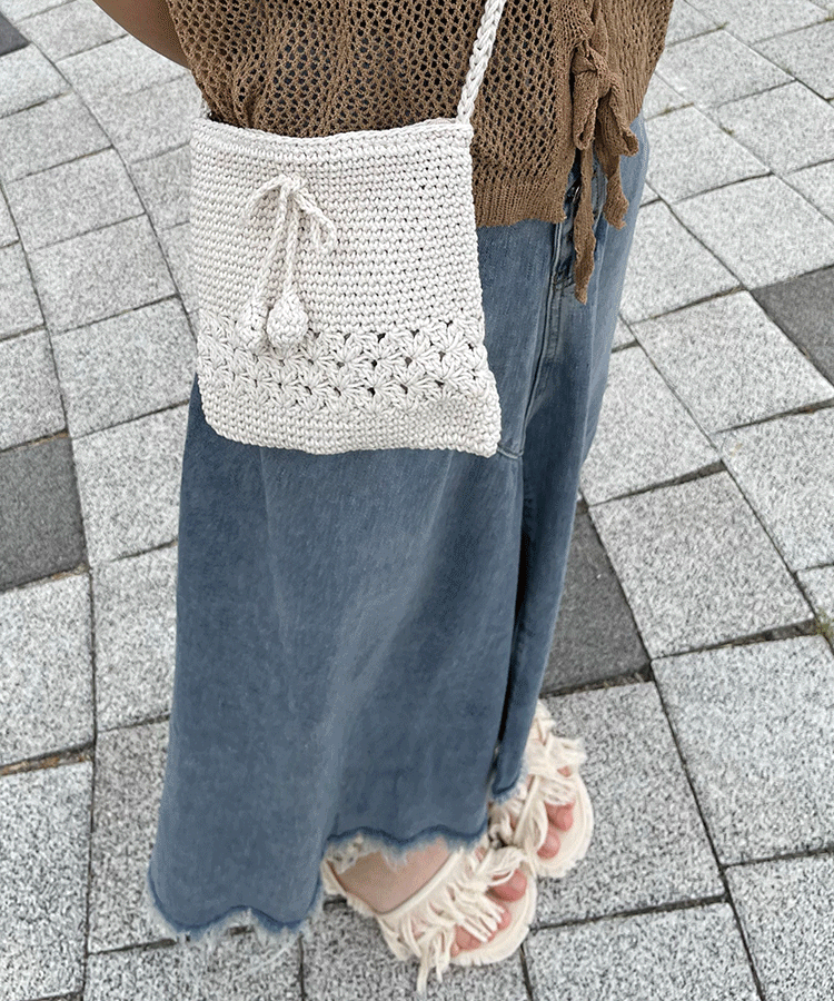 Ribbon knit cross bag (리본 니트 크로스백)