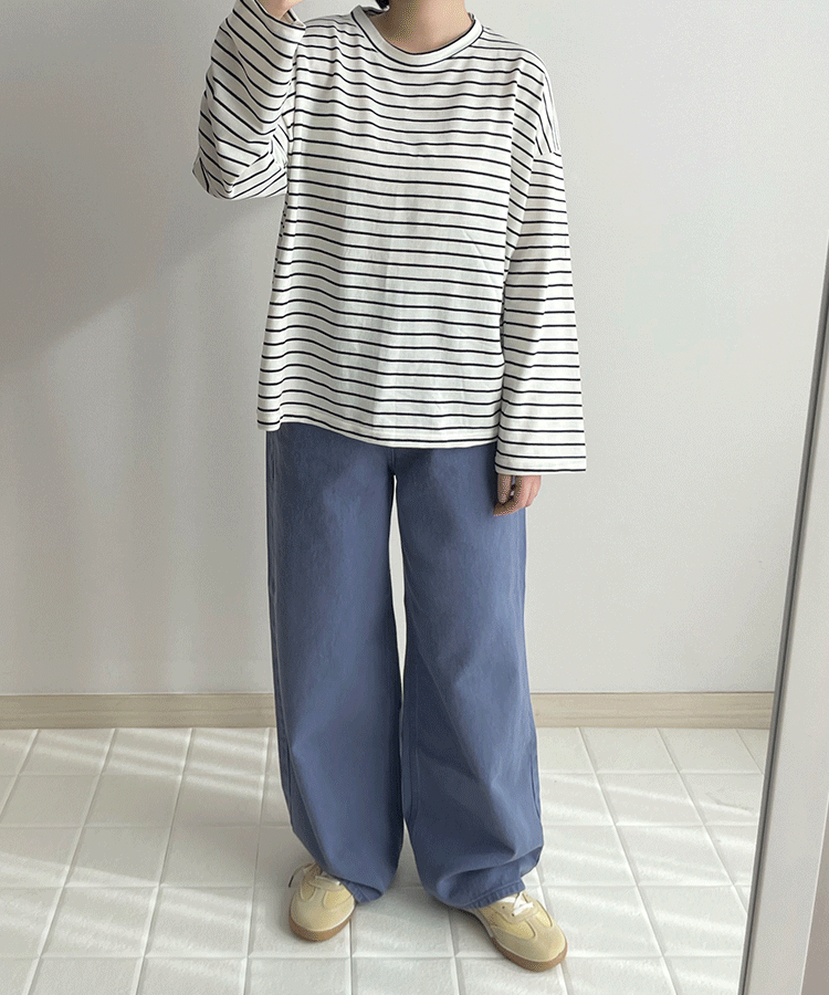 Violet-Color cotton wide pants (바이올렛 컬러 코튼 와이드 팬츠)