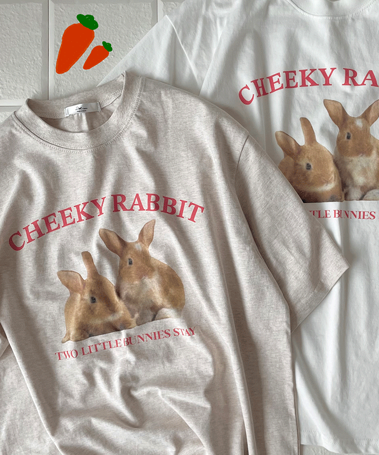 Rabbit printing t-shirts 레빗 프린팅 티셔츠